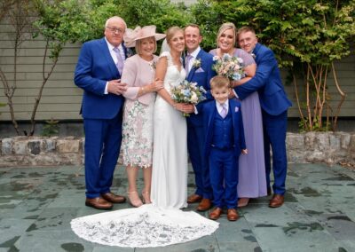 a family group shot at Bodnant Food Centreby Anglesey wedding photographer Gill Jones