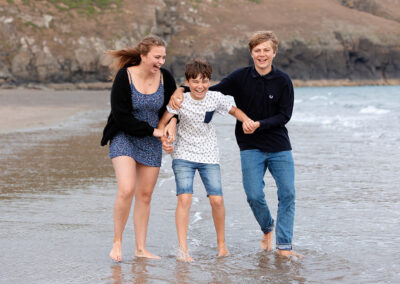 family at Abersoch beach